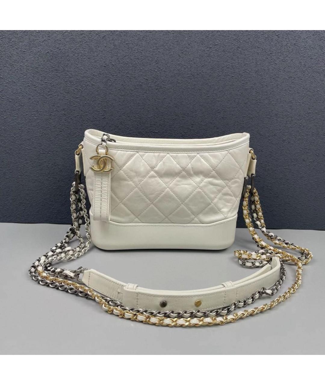 CHANEL Белая кожаная сумка через плечо, фото 2