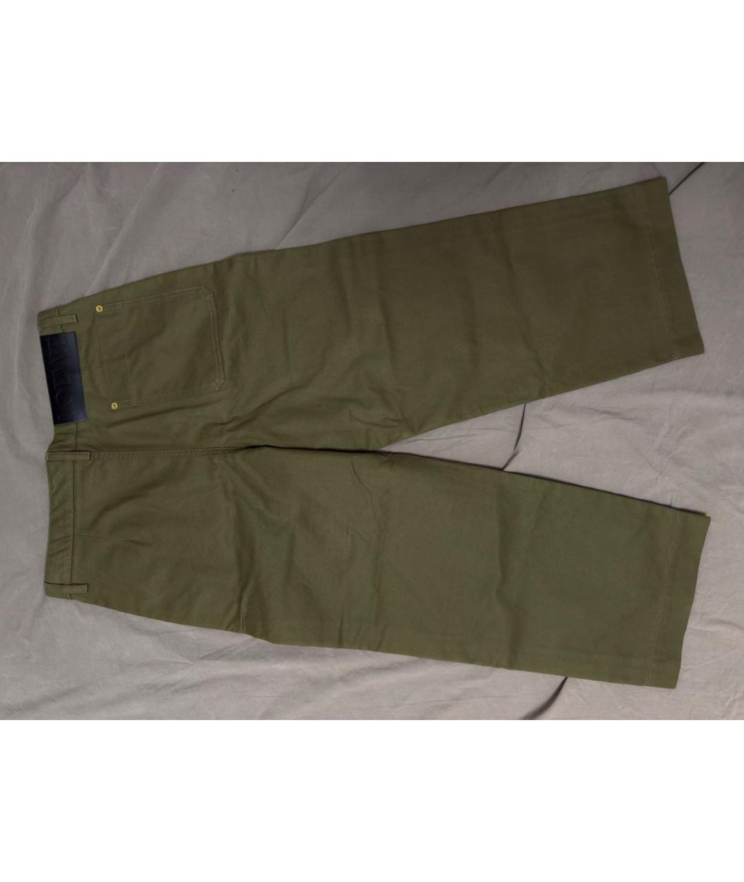 LOEWE Хаки хлопковые брюки чинос, фото 2