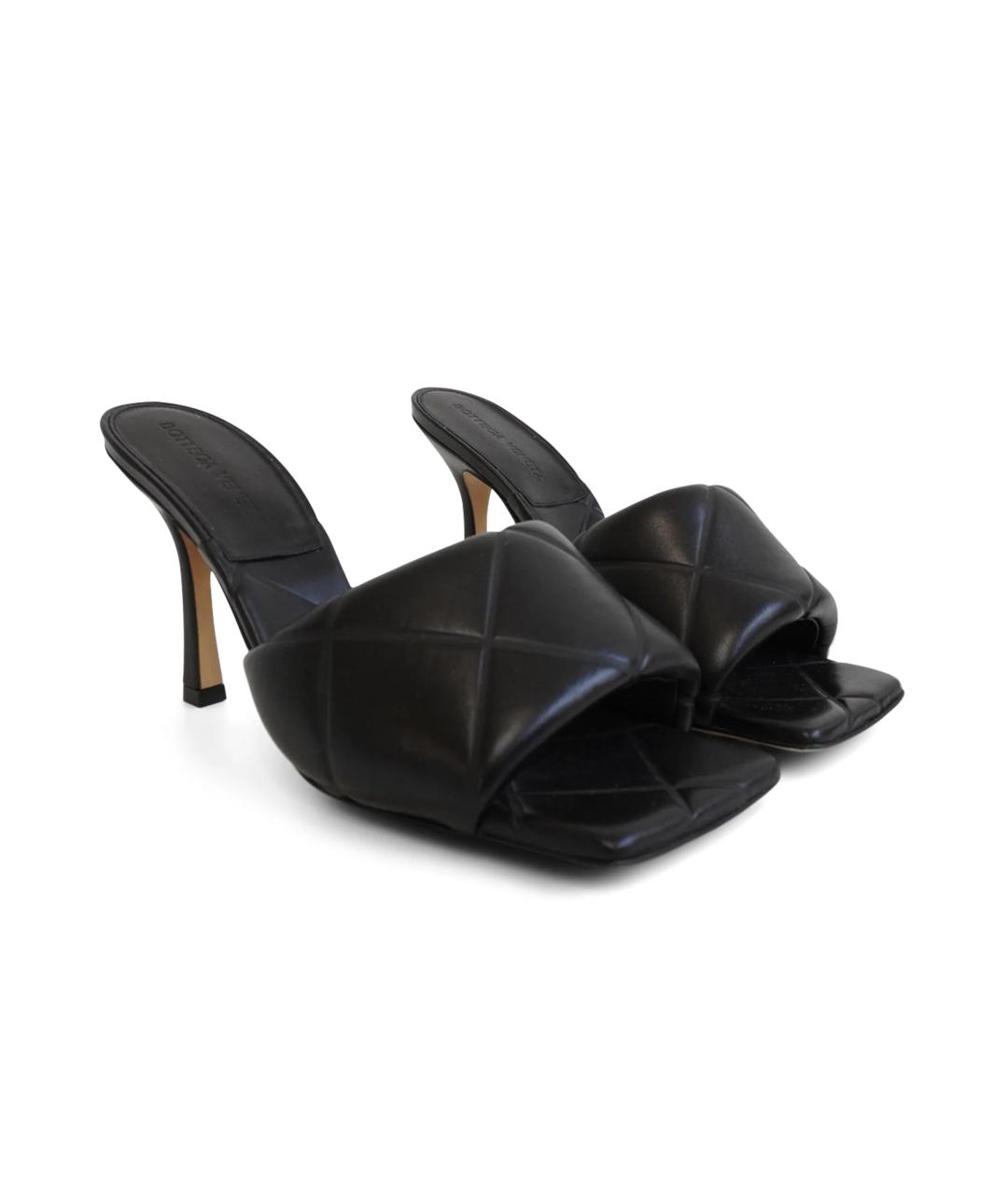 BOTTEGA VENETA Черные кожаные мюли, фото 1