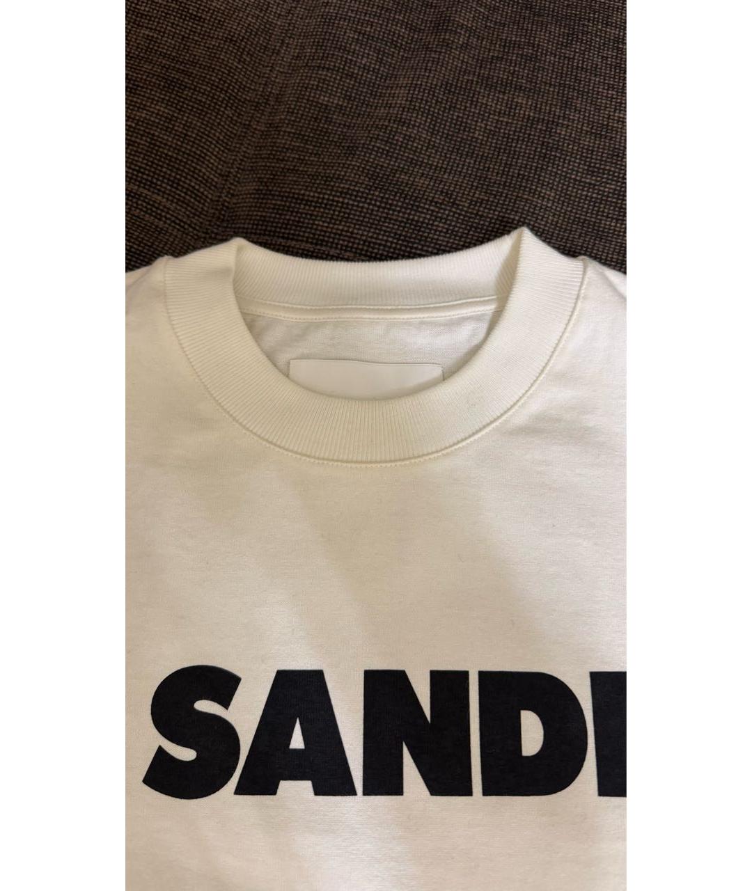 JIL SANDER Белая хлопковая футболка, фото 2