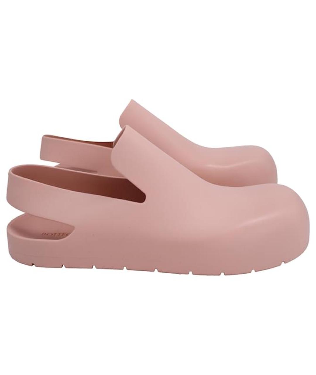 BOTTEGA VENETA Розовые резиновые сабо, фото 1