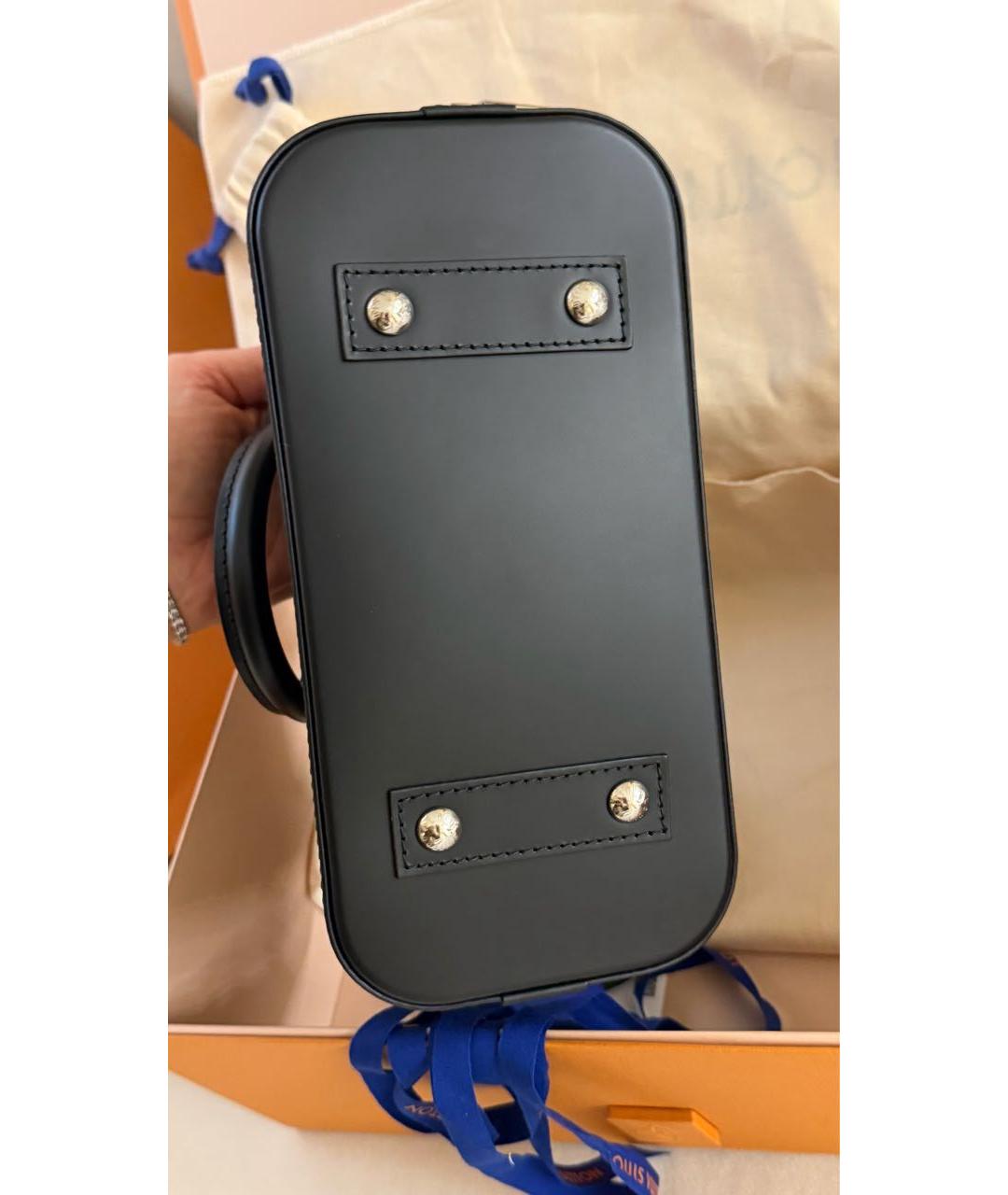 LOUIS VUITTON Черная кожаная сумка с короткими ручками, фото 4