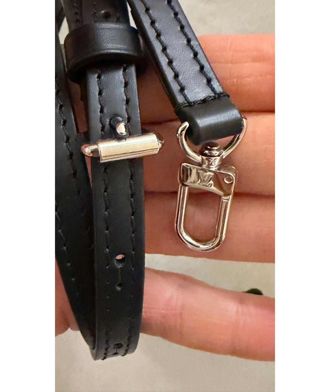 LOUIS VUITTON Черная кожаная сумка с короткими ручками, фото 5