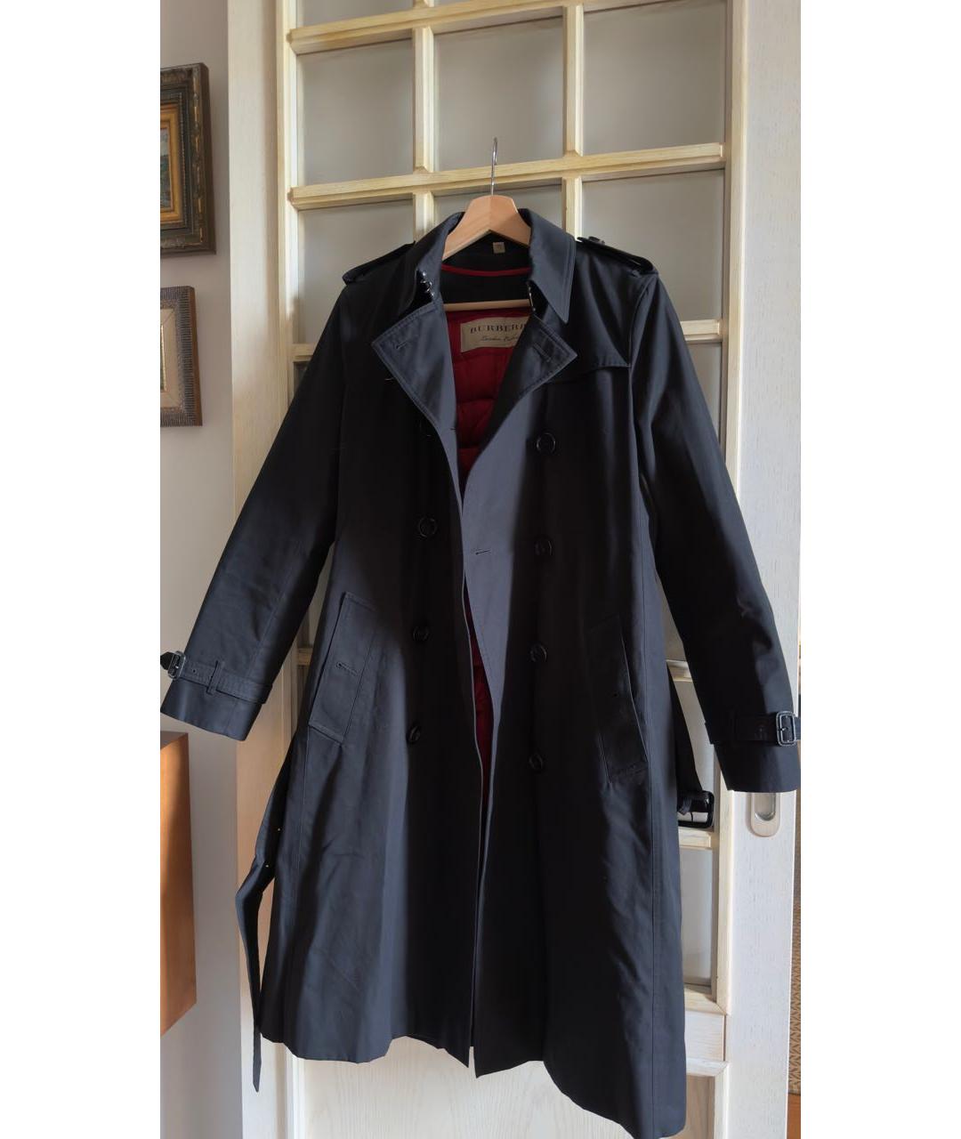 BURBERRY Черное хлопковое пальто, фото 9