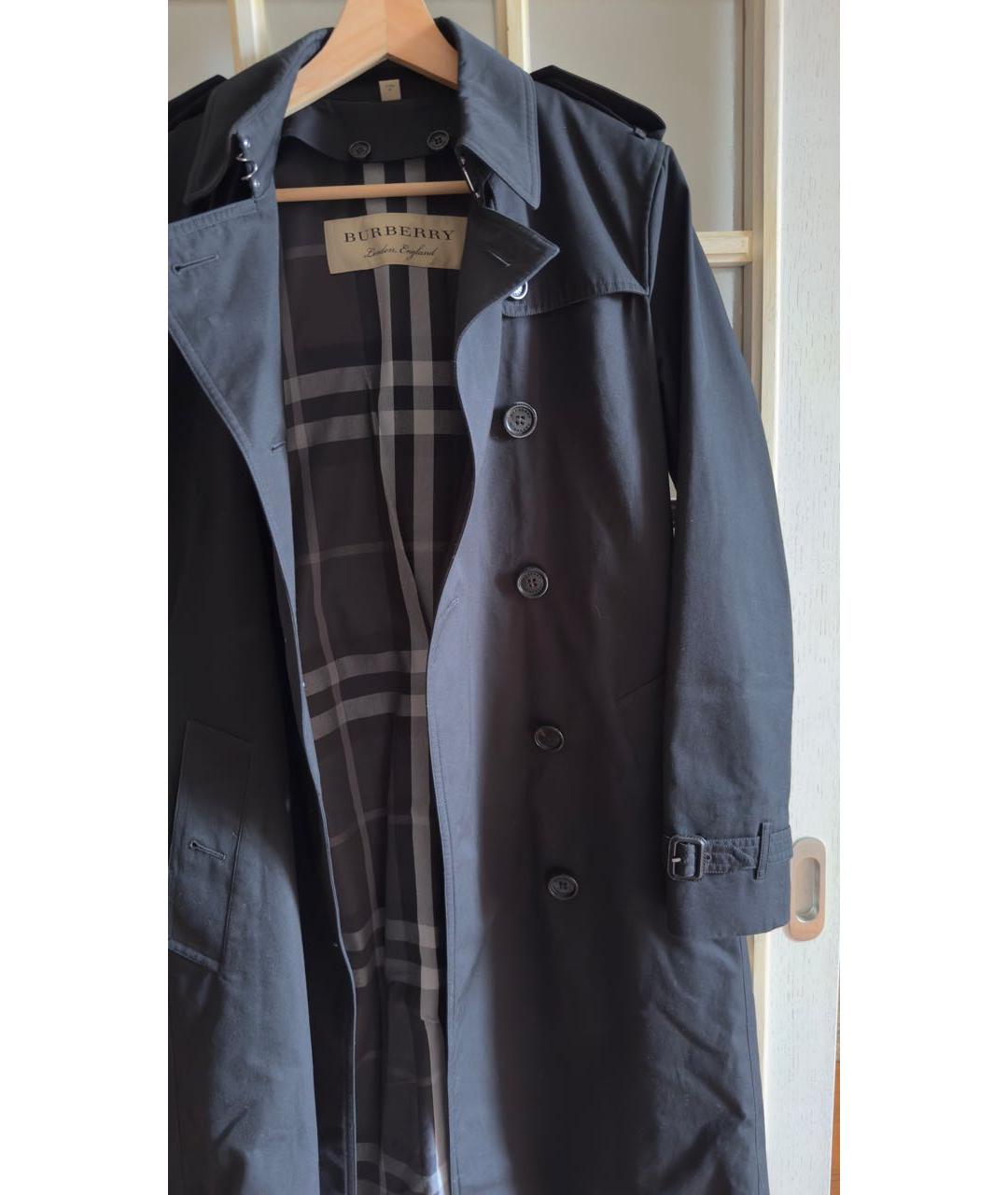 BURBERRY Черное хлопковое пальто, фото 5