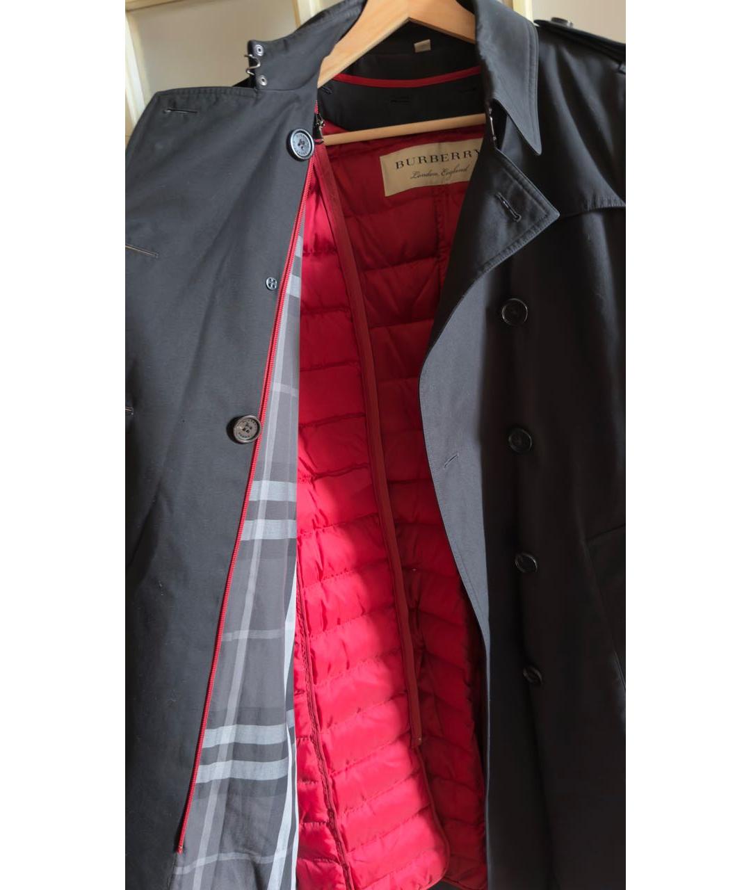 BURBERRY Черное хлопковое пальто, фото 4