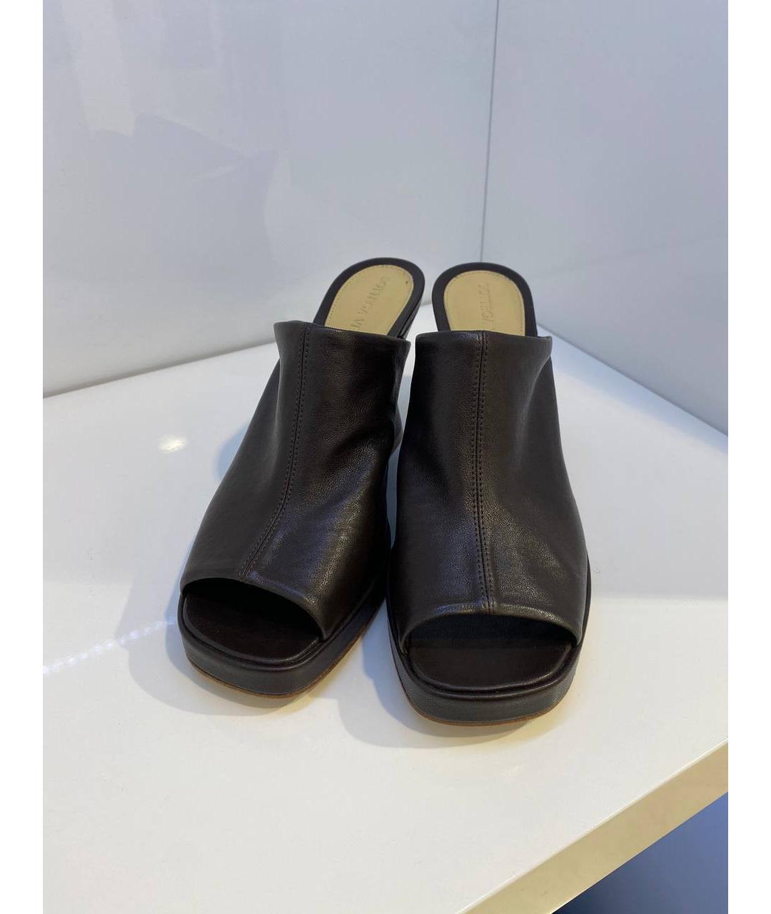 BOTTEGA VENETA Черные кожаные сабо, фото 3