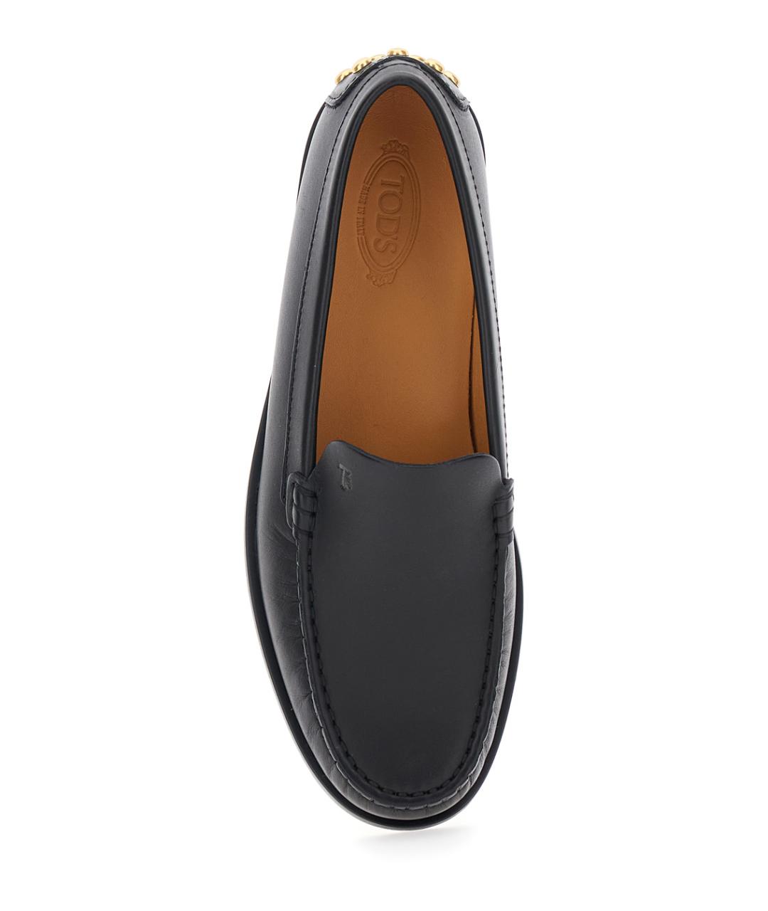 TOD'S Черные кожаные лоферы, фото 4