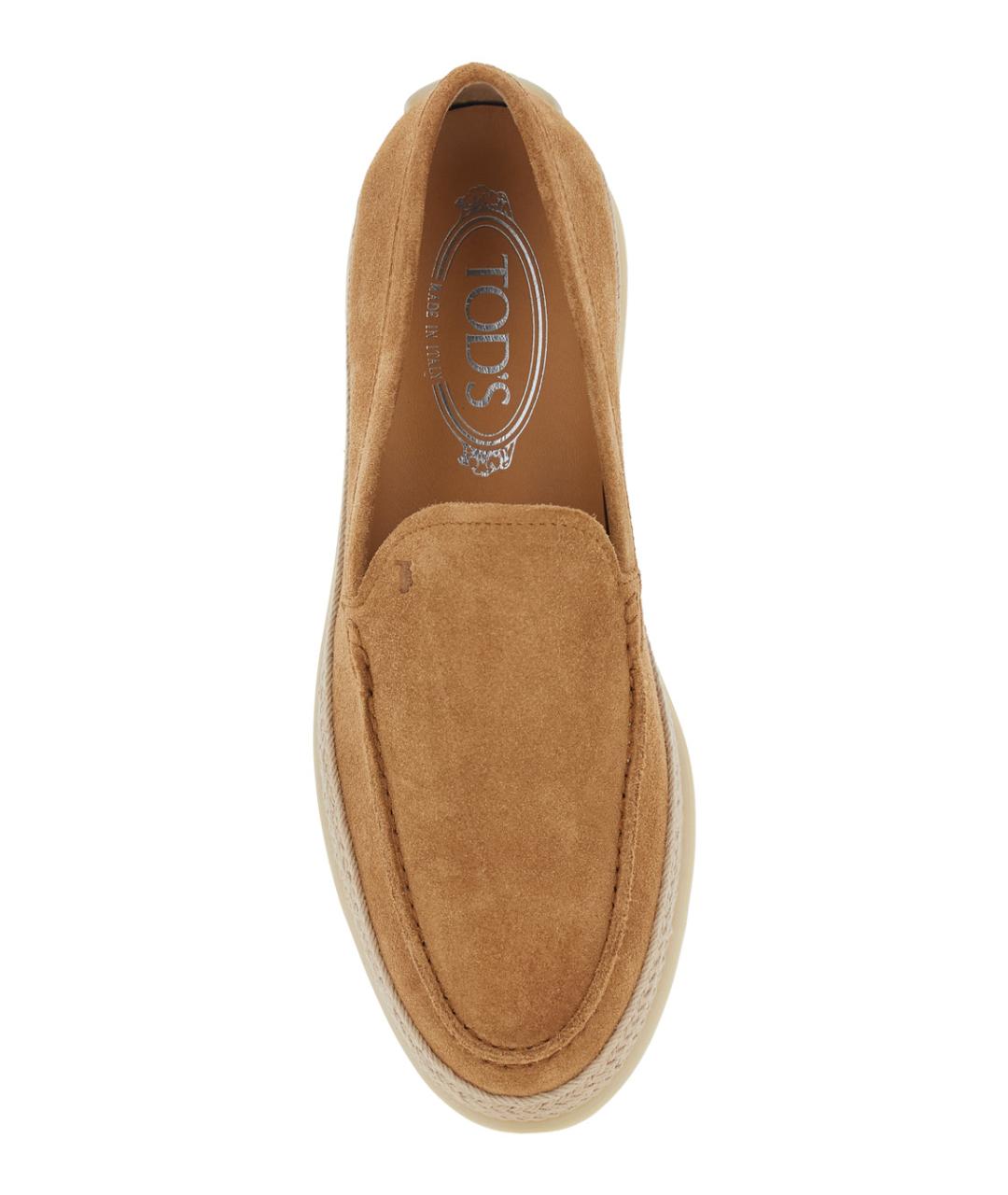 TOD'S Коричневые замшевые лоферы, фото 4