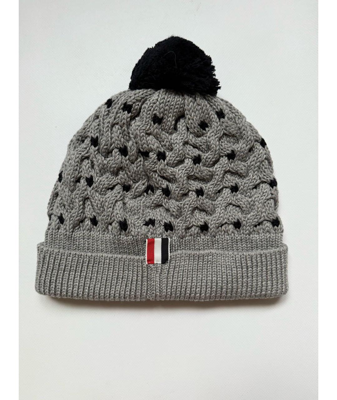 THOM BROWNE Серая шерстяная шапка, фото 2