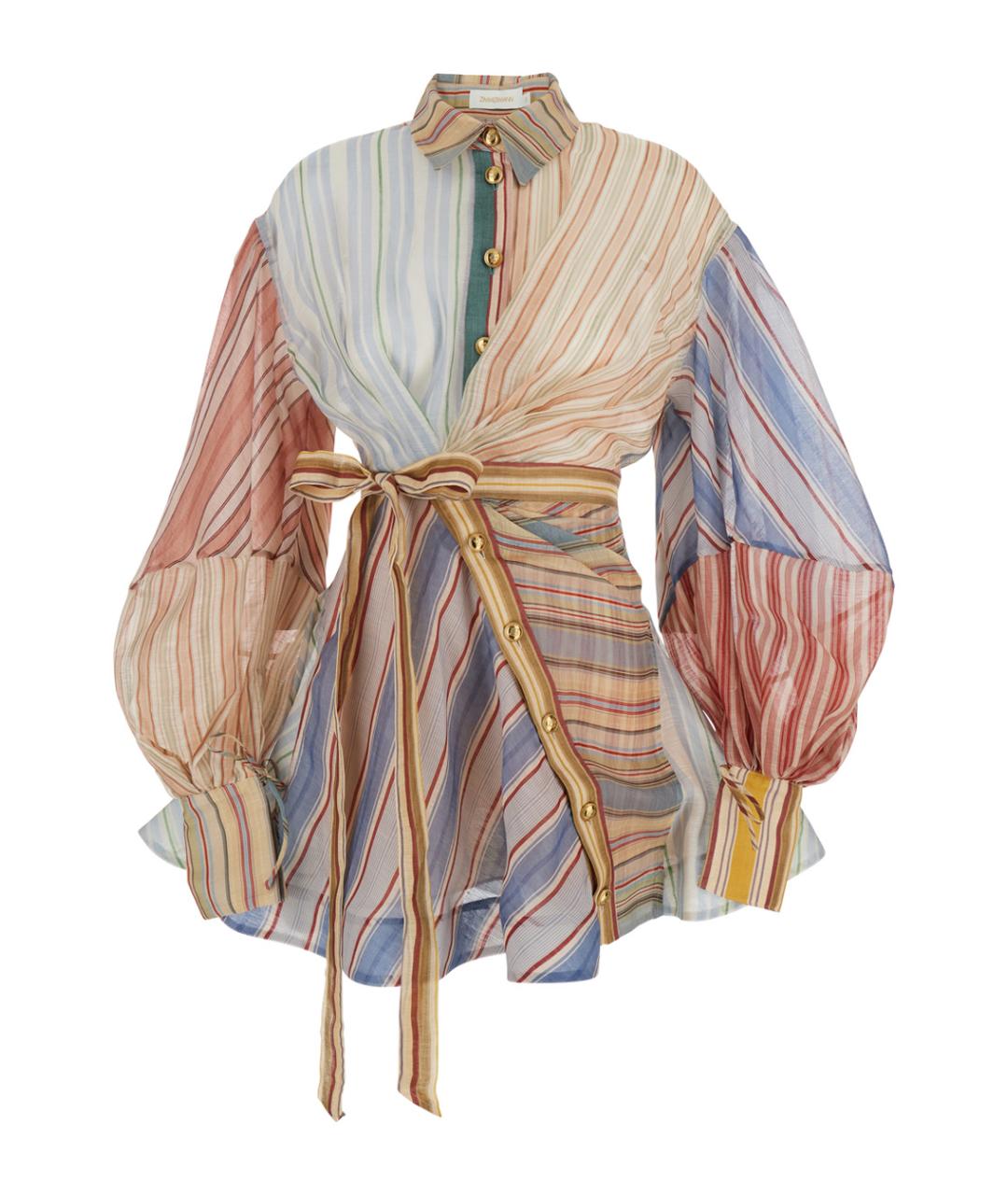 ZIMMERMANN Мульти льняное повседневное платье, фото 1