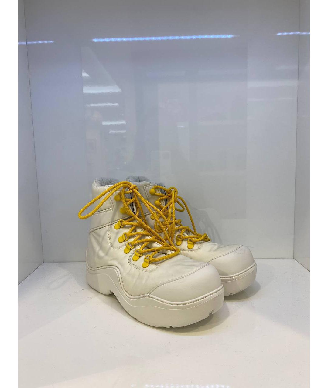 BOTTEGA VENETA Белые кожаные ботинки, фото 2