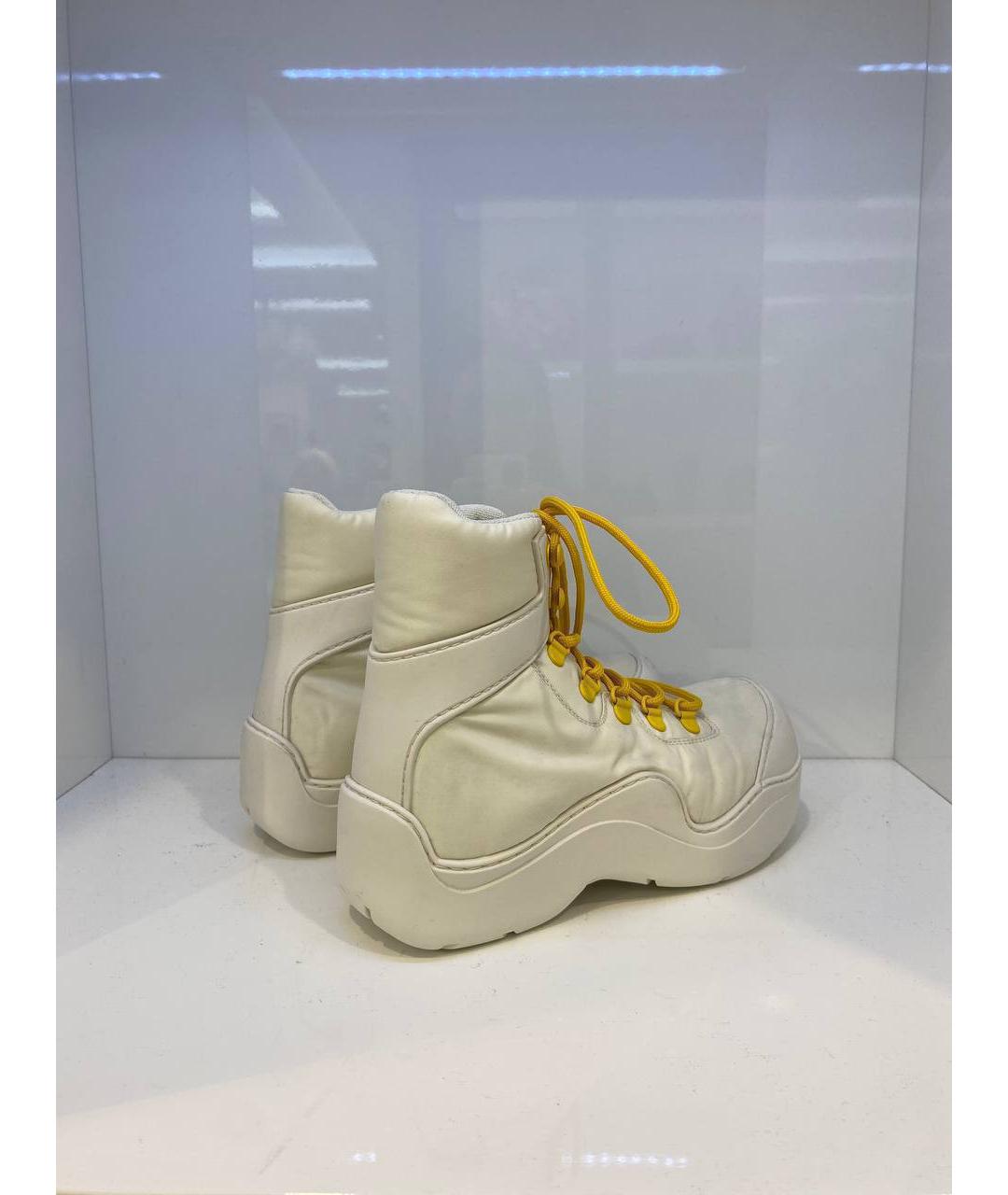 BOTTEGA VENETA Белые кожаные ботинки, фото 4