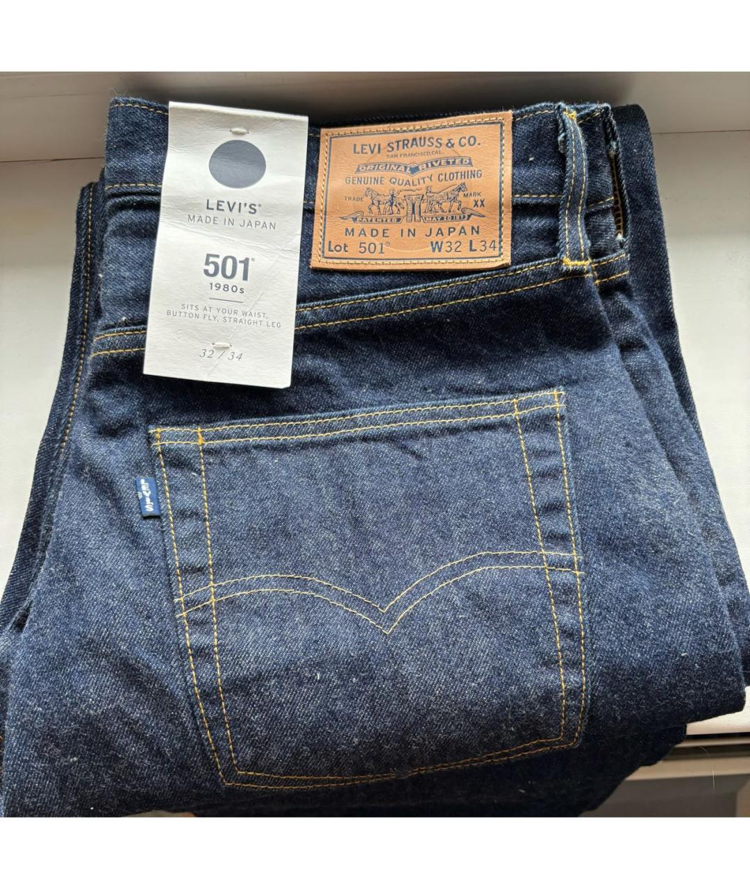 LEVI'S Темно-синие хлопковые джинсы, фото 2