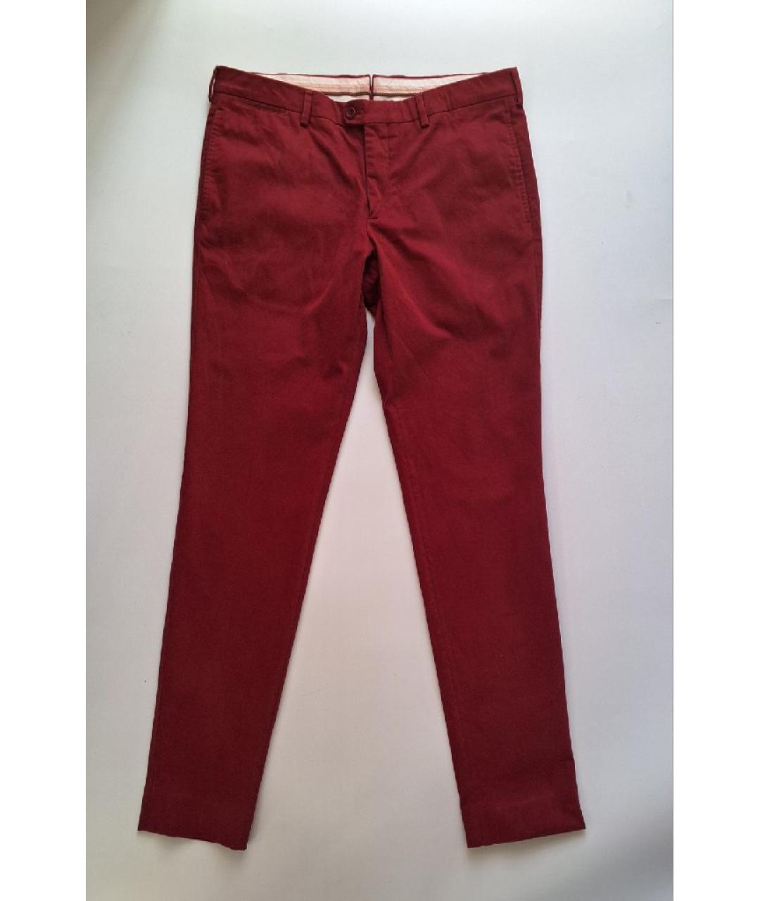 LORO PIANA Бордовые хлопковые брюки узкие, фото 9