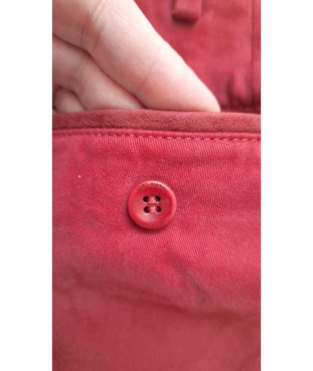 LORO PIANA Бордовые хлопковые брюки узкие, фото 6