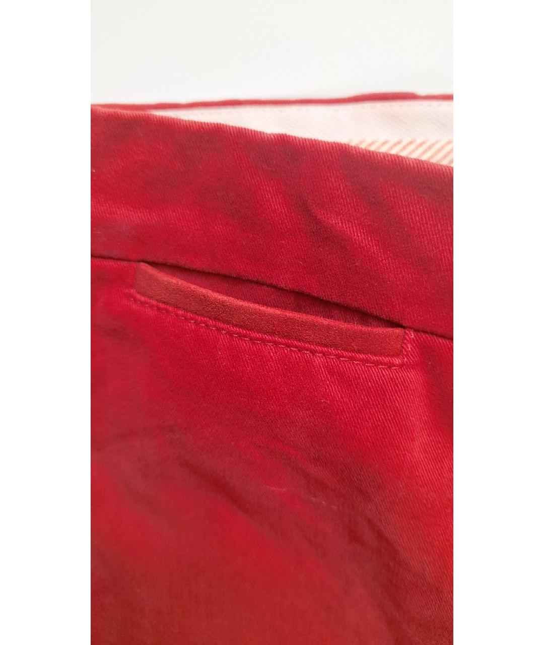LORO PIANA Бордовые хлопковые брюки узкие, фото 7