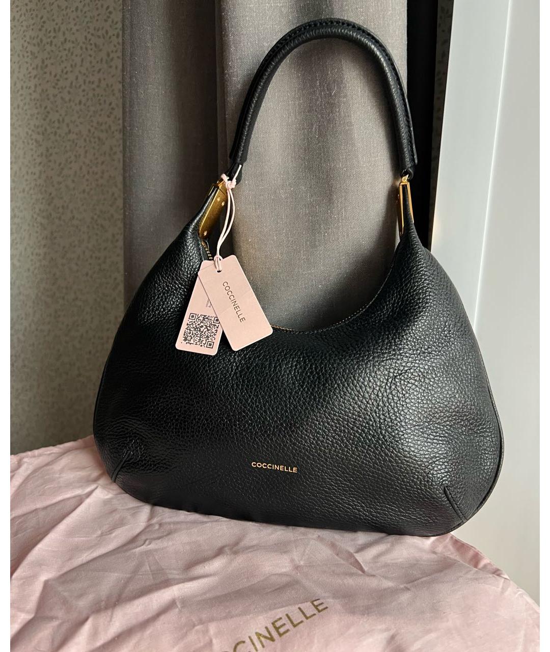 COCCINELLE Черная кожаная сумка с короткими ручками, фото 8
