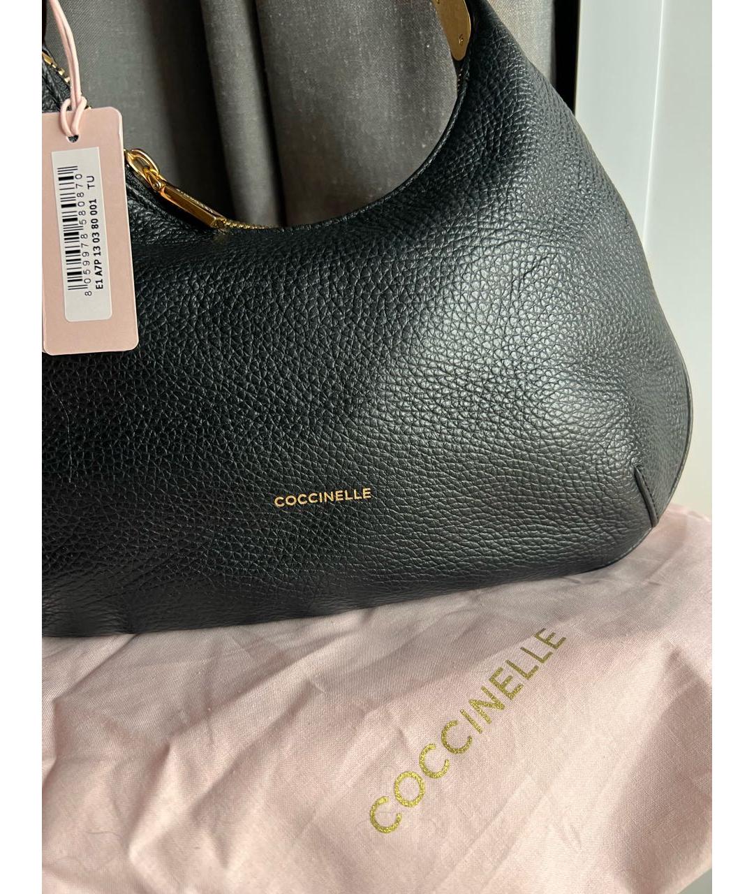 COCCINELLE Черная кожаная сумка с короткими ручками, фото 7