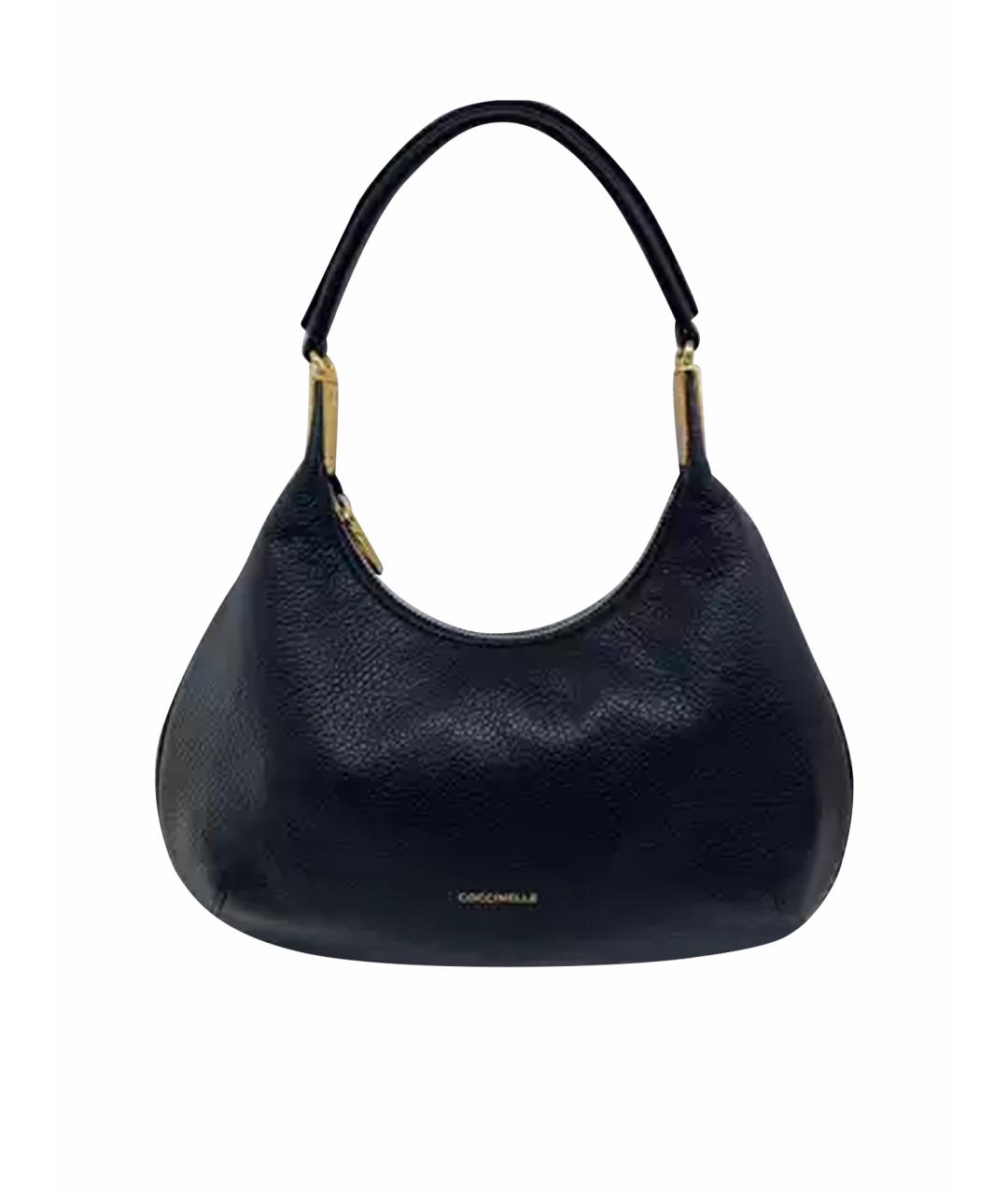 COCCINELLE Черная кожаная сумка с короткими ручками, фото 1