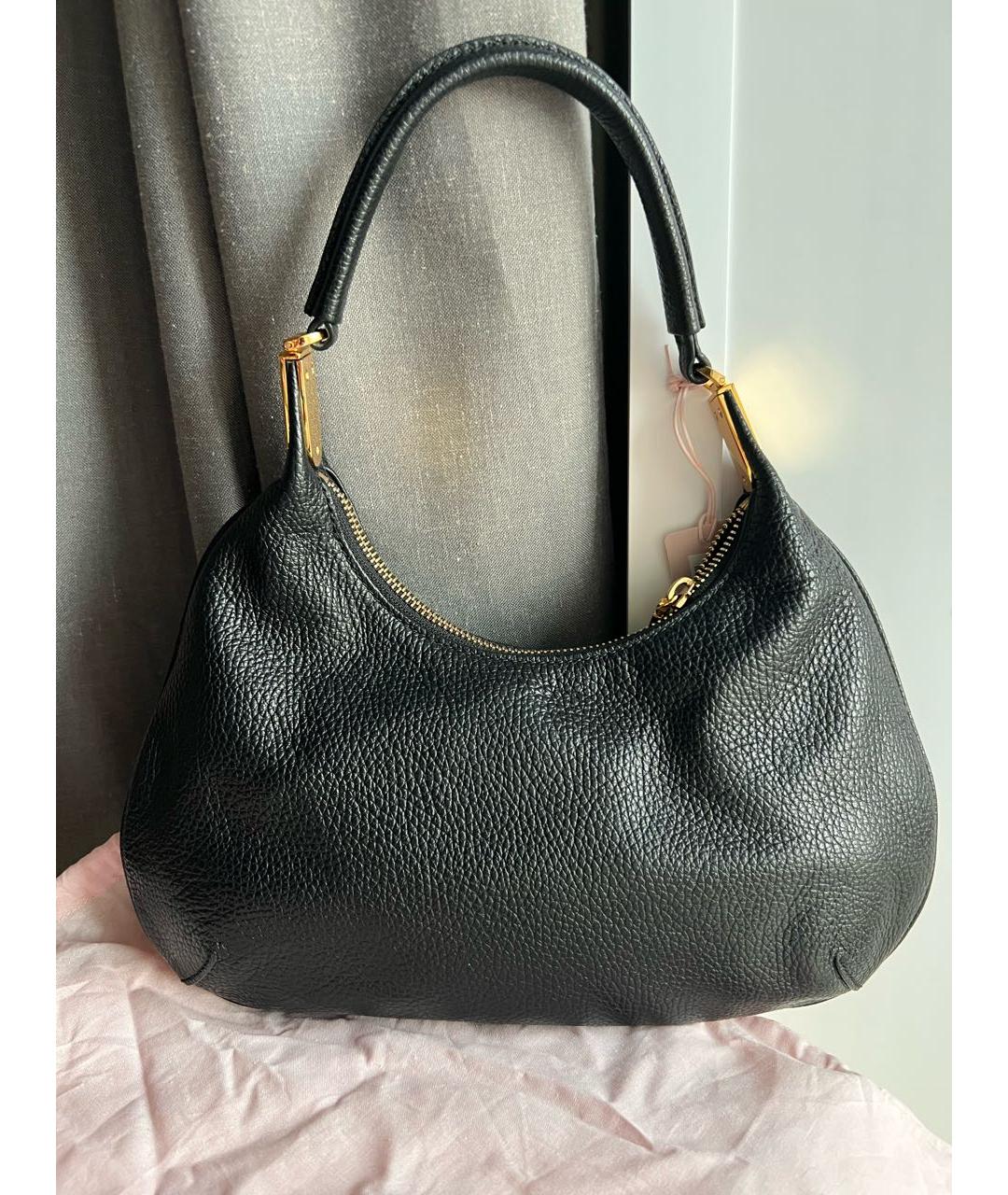 COCCINELLE Черная кожаная сумка с короткими ручками, фото 3