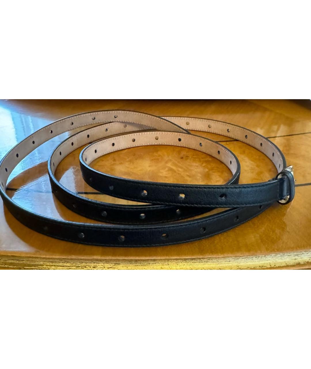 DOLCE&GABBANA Черный кожаный ремень, фото 3