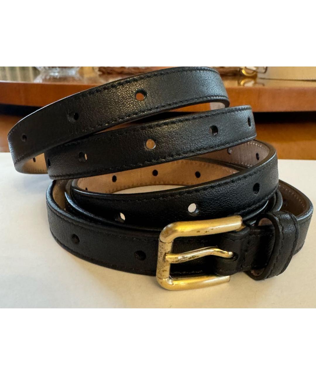 DOLCE&GABBANA Черный кожаный ремень, фото 4