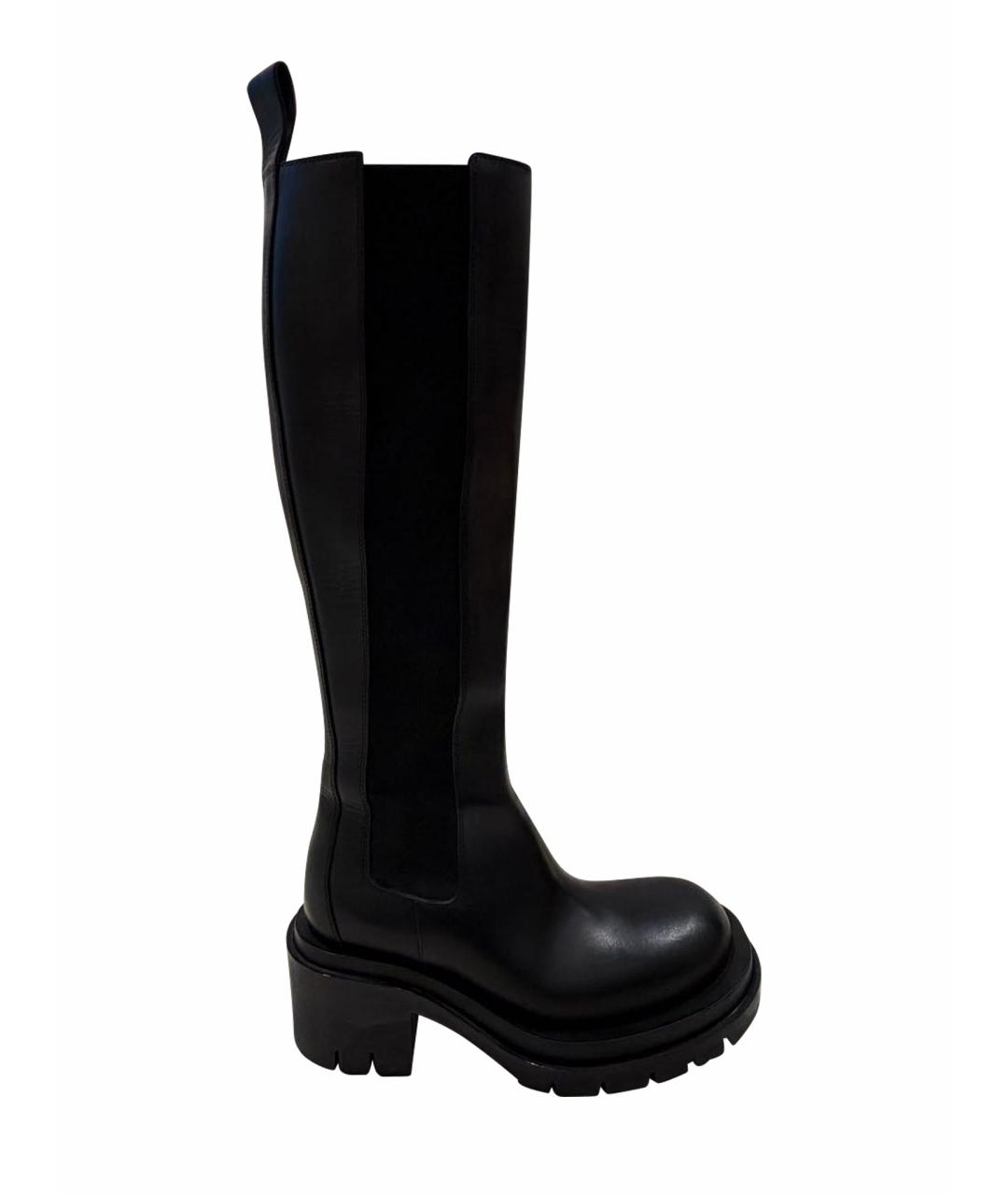 BOTTEGA VENETA Черные кожаные сапоги, фото 1
