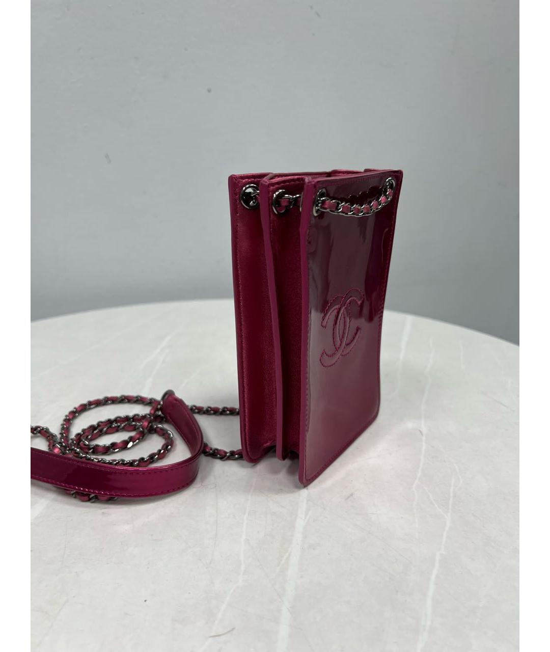 CHANEL Фуксия сумка через плечо из лакированной кожи, фото 2