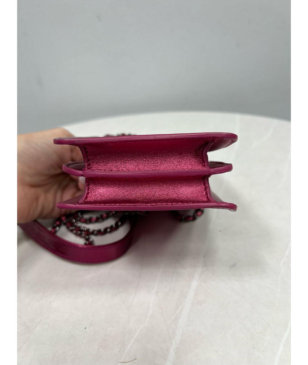 CHANEL Фуксия сумка через плечо из лакированной кожи, фото 4