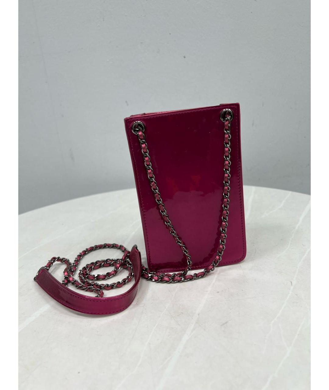 CHANEL Фуксия сумка через плечо из лакированной кожи, фото 3