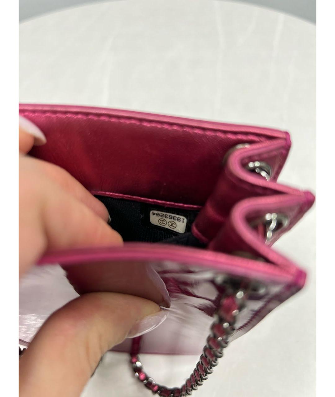 CHANEL Фуксия сумка через плечо из лакированной кожи, фото 6