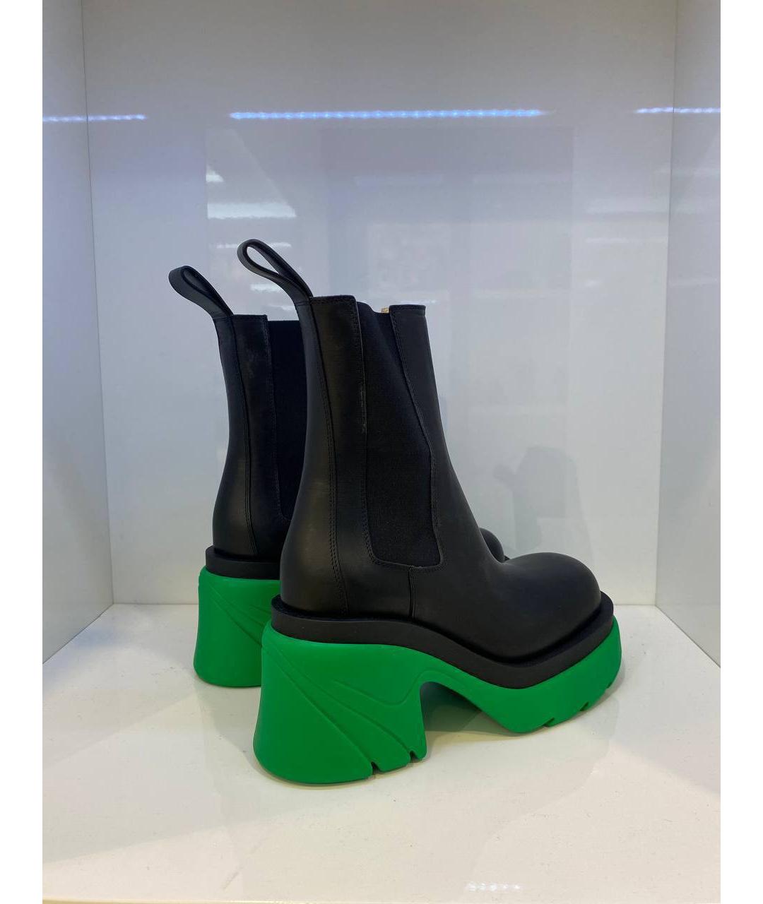 BOTTEGA VENETA Черные кожаные ботинки, фото 4