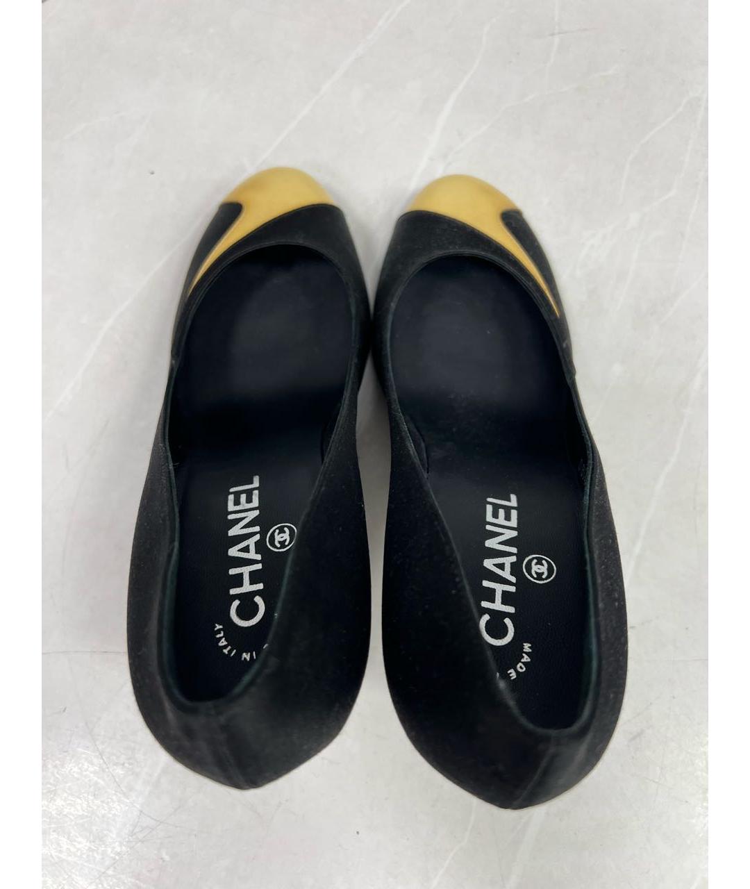 CHANEL Черные текстильные туфли, фото 4