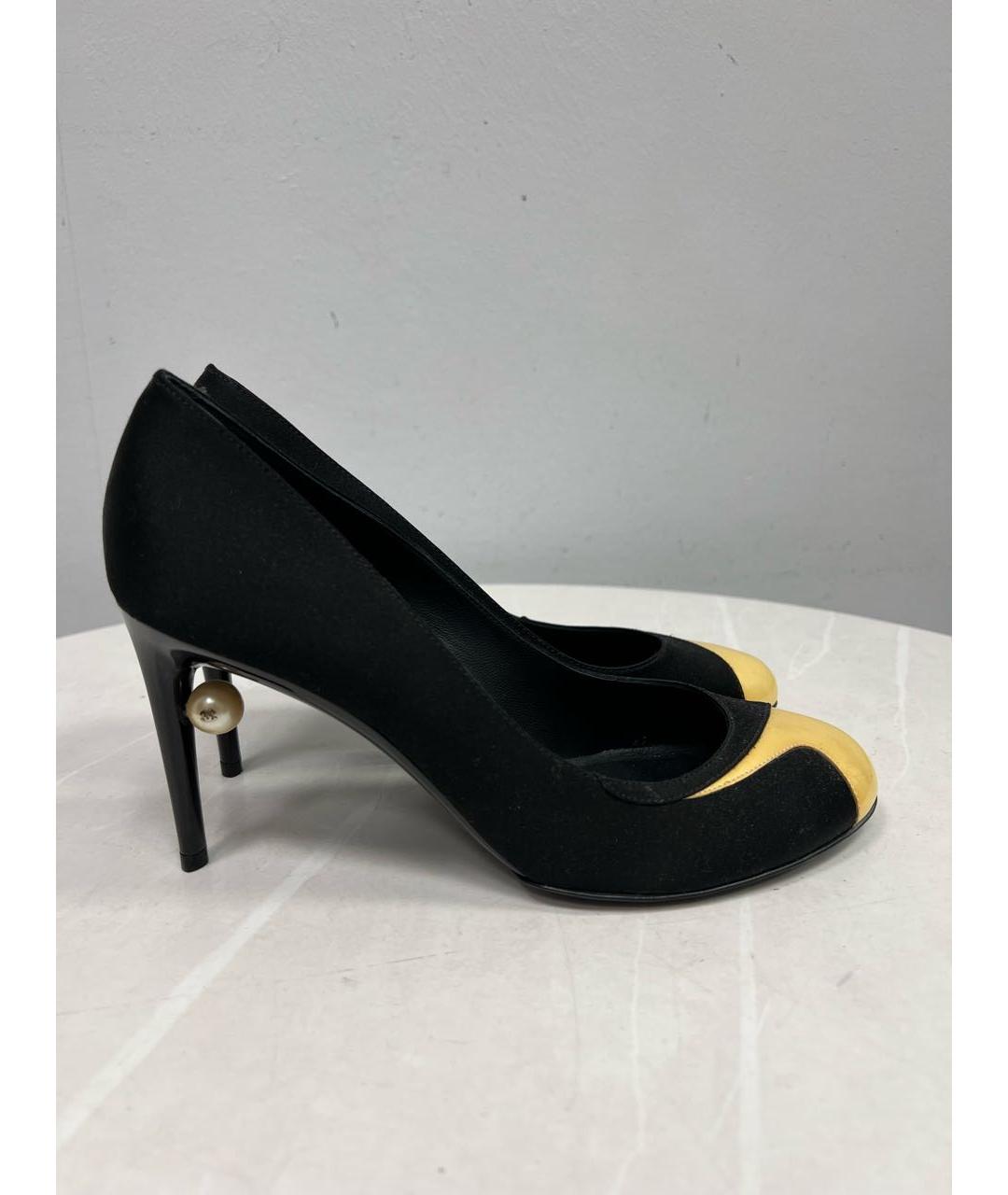 CHANEL Черные текстильные туфли, фото 7