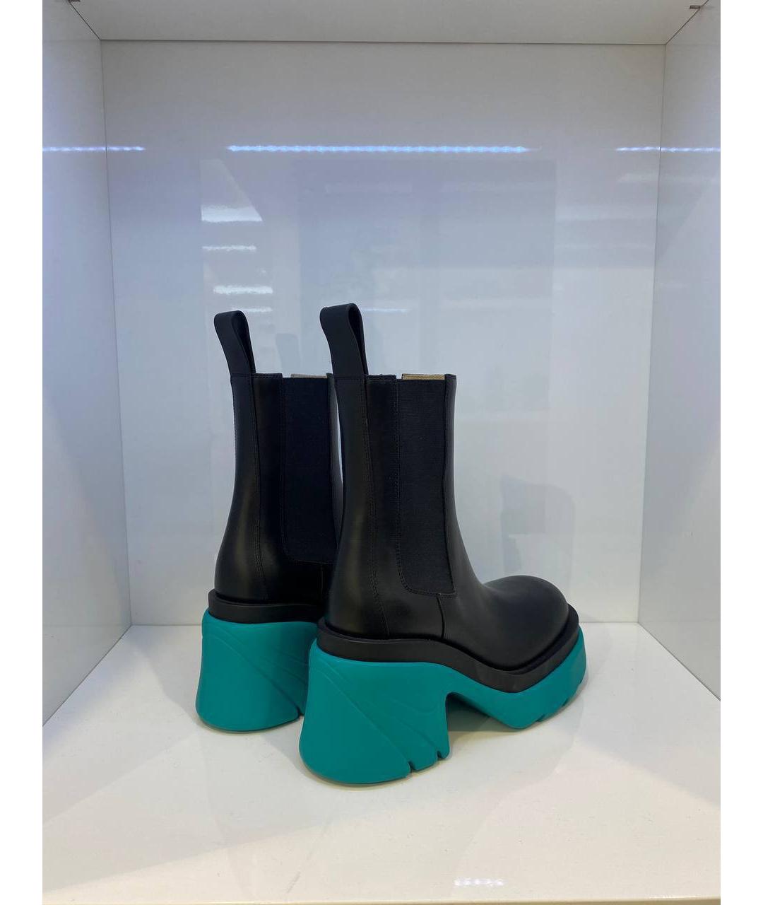 BOTTEGA VENETA Черные кожаные ботинки, фото 4