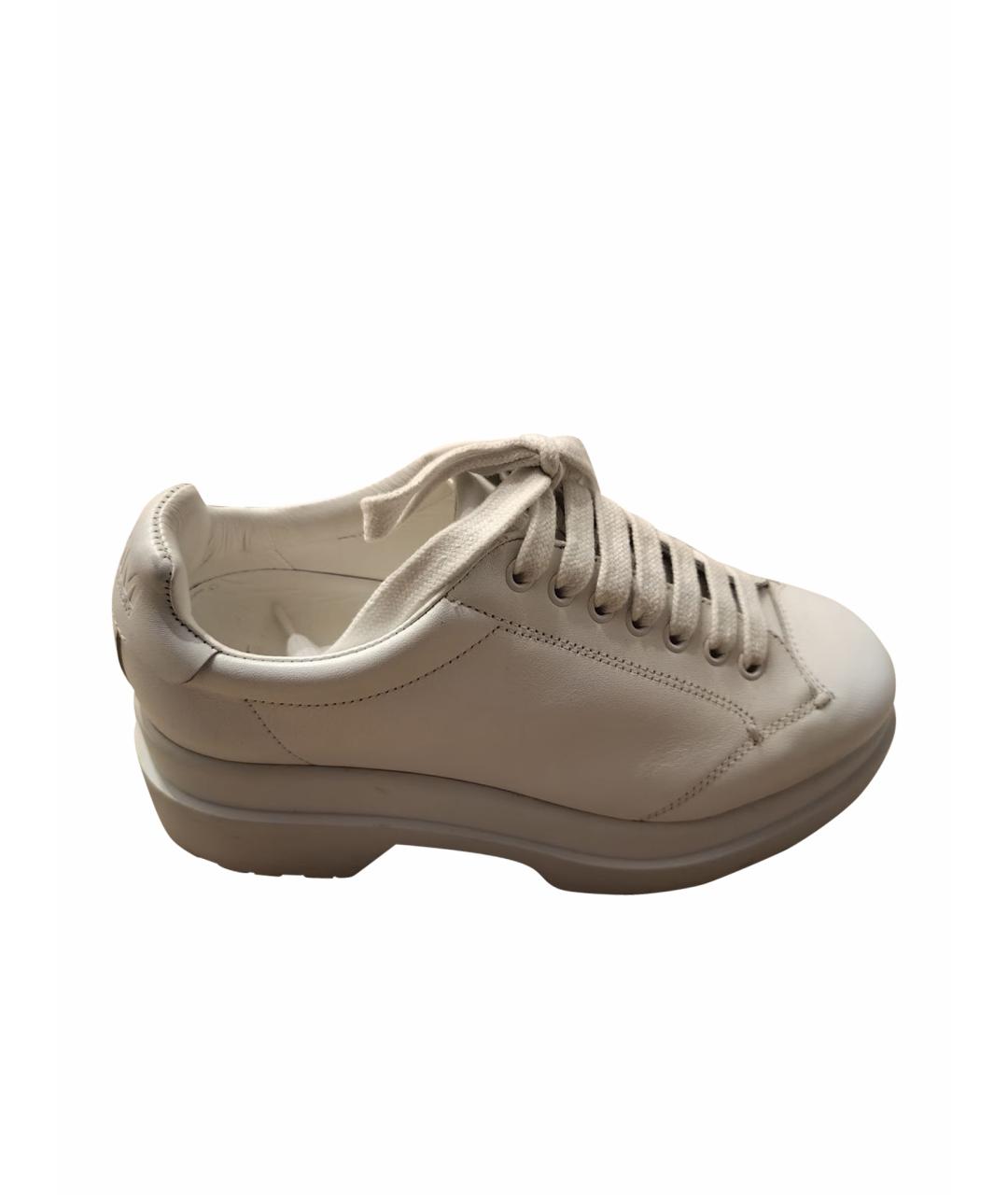 MM6 MAISON MARGIELA Белые кожаные ботинки, фото 1