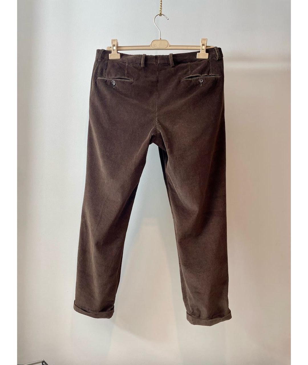 DOLCE&GABBANA Коричневые хлопковые повседневные брюки, фото 2