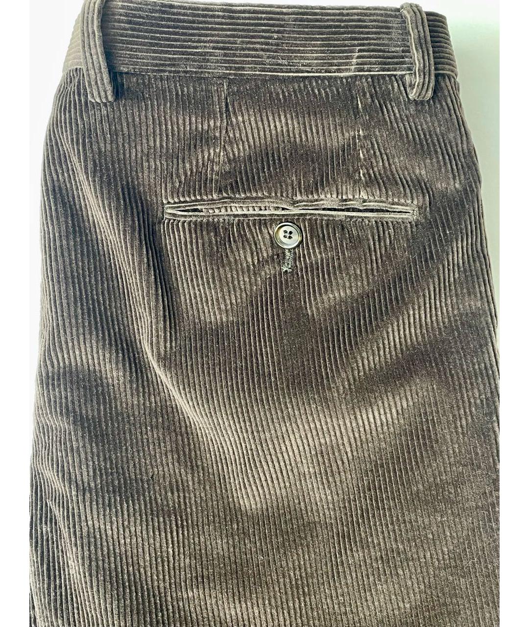 DOLCE&GABBANA Коричневые хлопковые повседневные брюки, фото 4