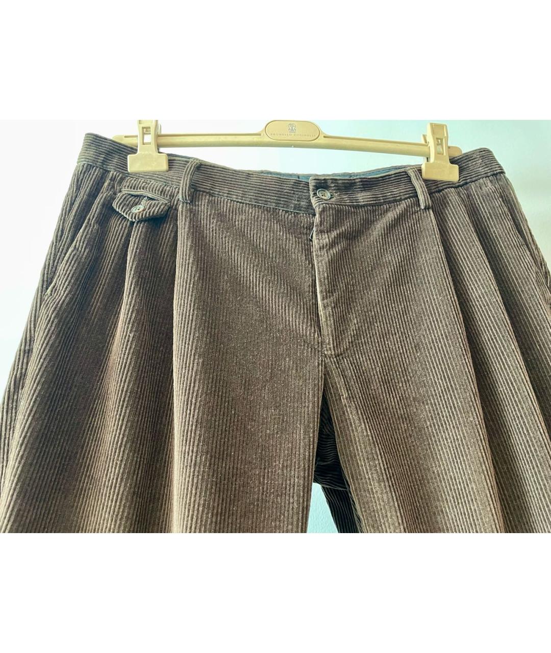 DOLCE&GABBANA Коричневые хлопковые повседневные брюки, фото 5