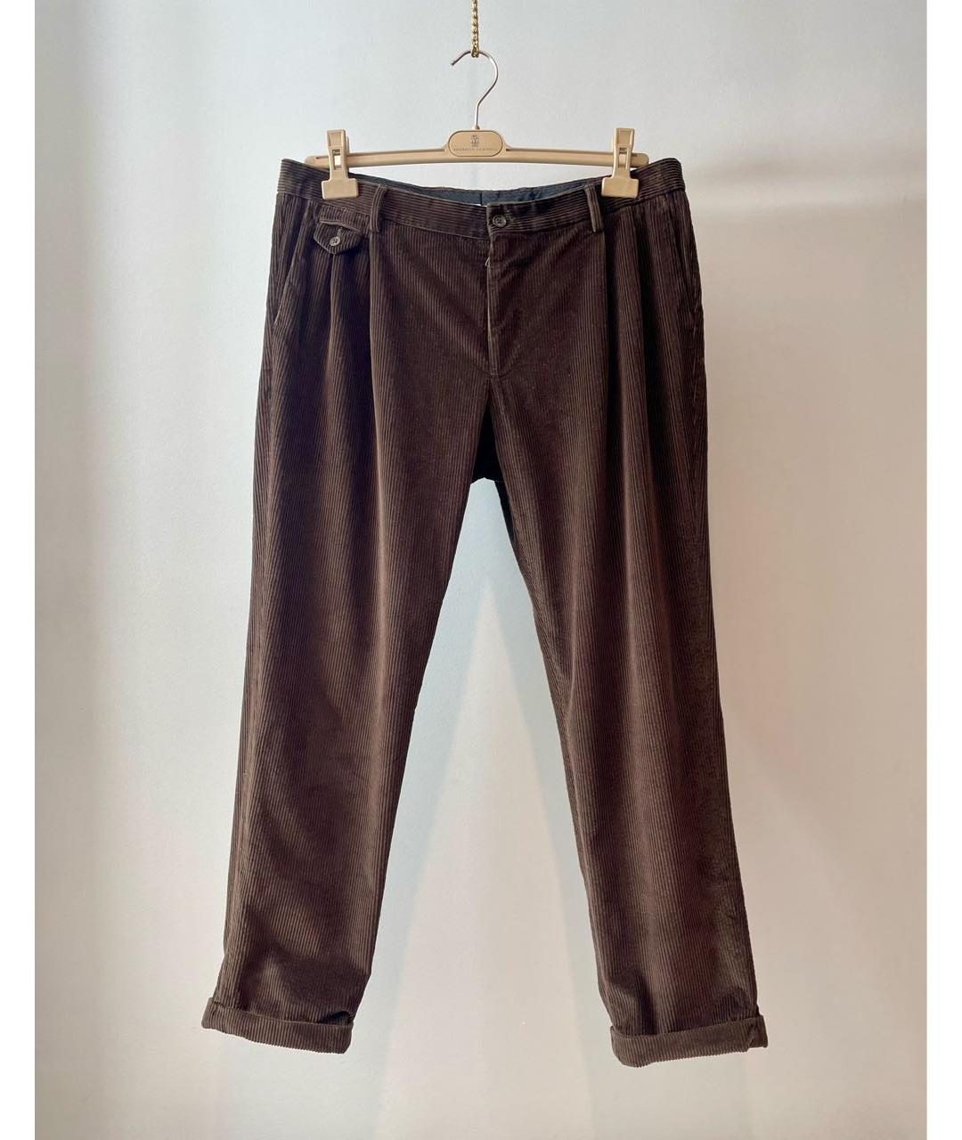 DOLCE&GABBANA Коричневые хлопковые повседневные брюки, фото 7