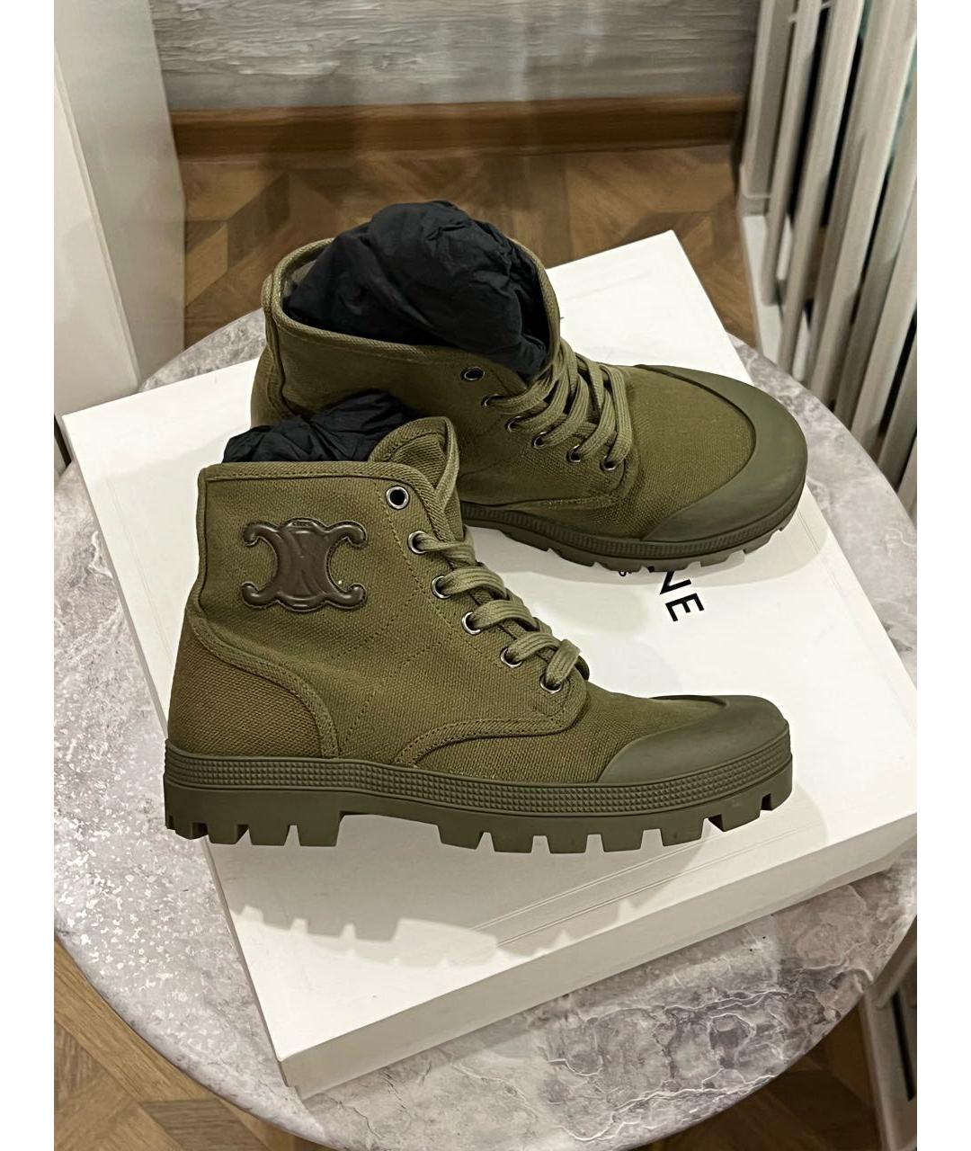 CELINE Хаки ботинки, фото 8