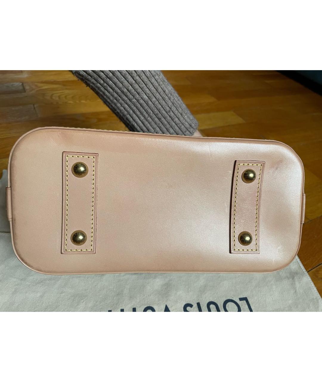 LOUIS VUITTON Коричневая кожаная сумка с короткими ручками, фото 5