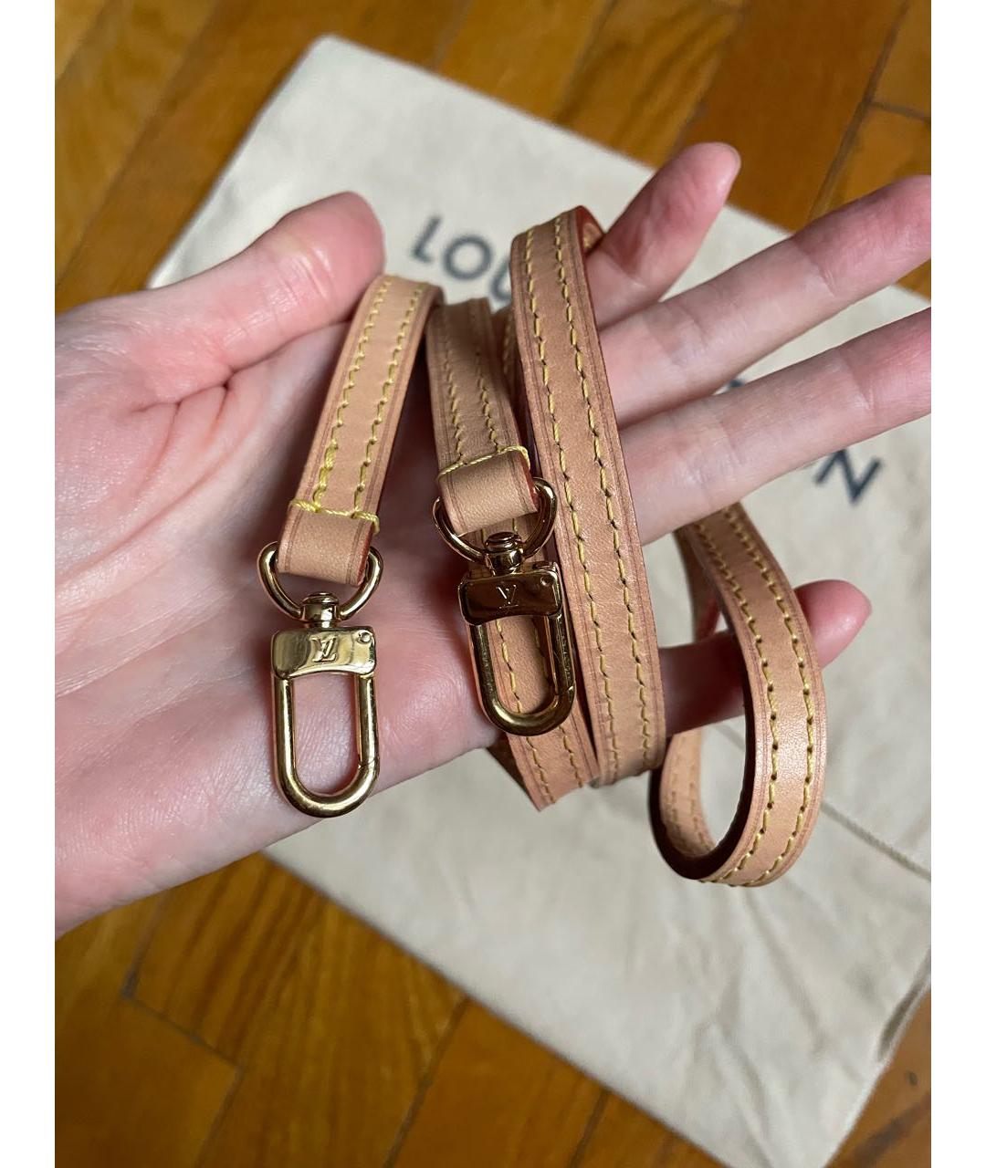 LOUIS VUITTON Коричневая кожаная сумка с короткими ручками, фото 8