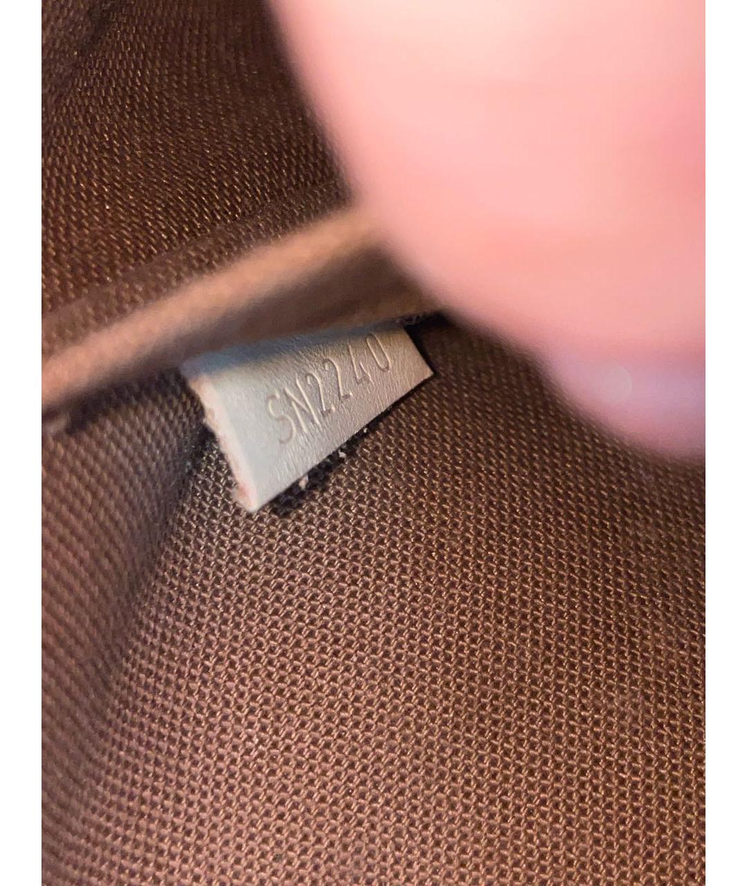 LOUIS VUITTON Коричневая кожаная сумка с короткими ручками, фото 6