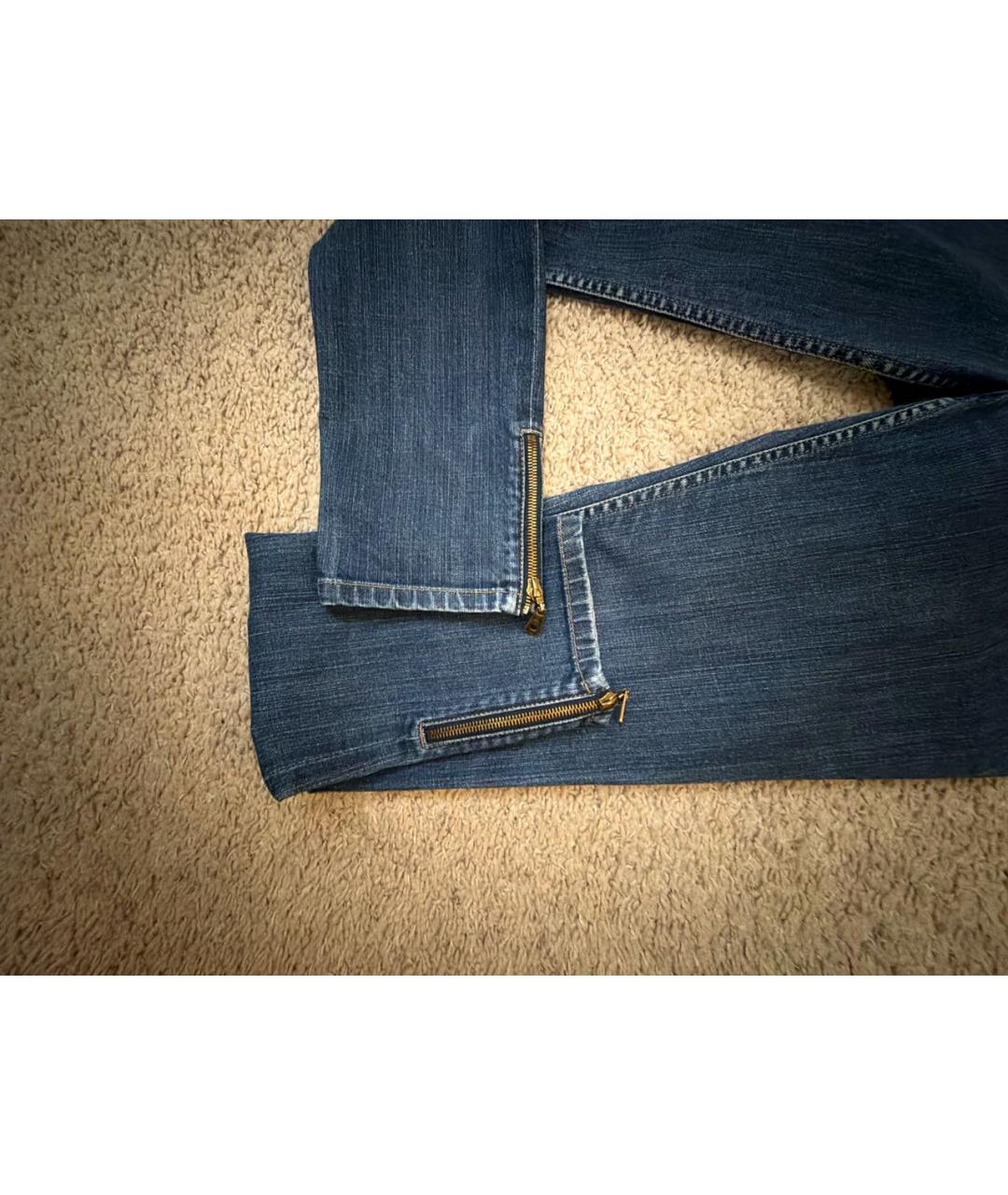 LOUIS VUITTON Темно-синие хлопковые прямые джинсы, фото 6