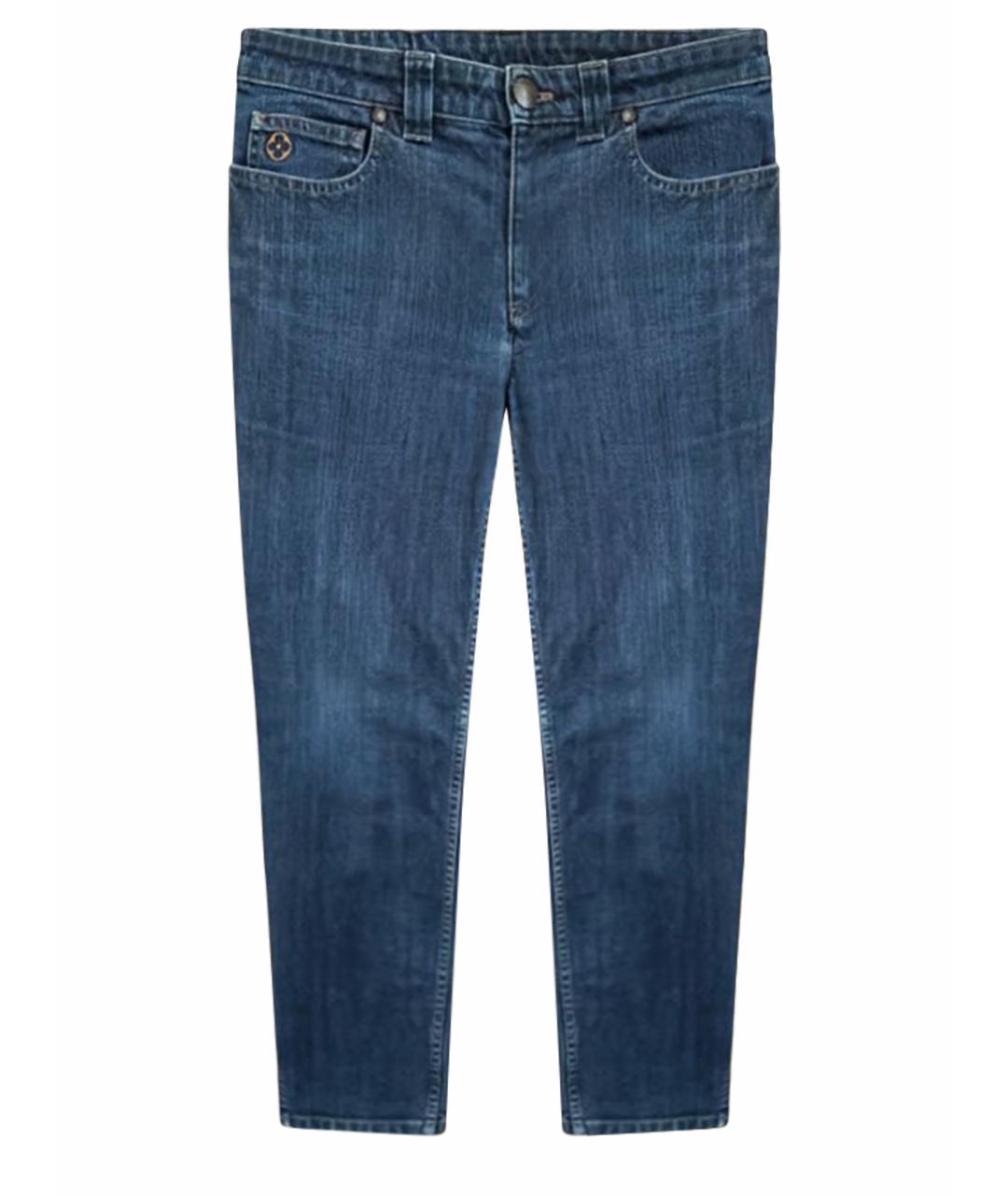 LOUIS VUITTON Темно-синие хлопковые прямые джинсы, фото 1