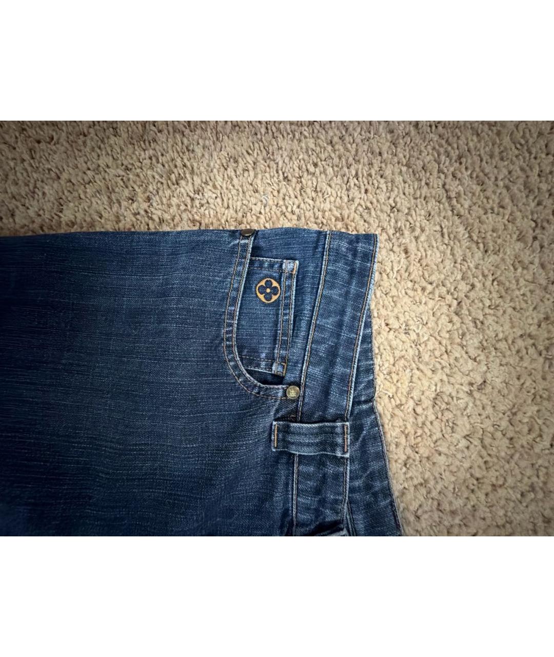 LOUIS VUITTON Темно-синие хлопковые прямые джинсы, фото 7