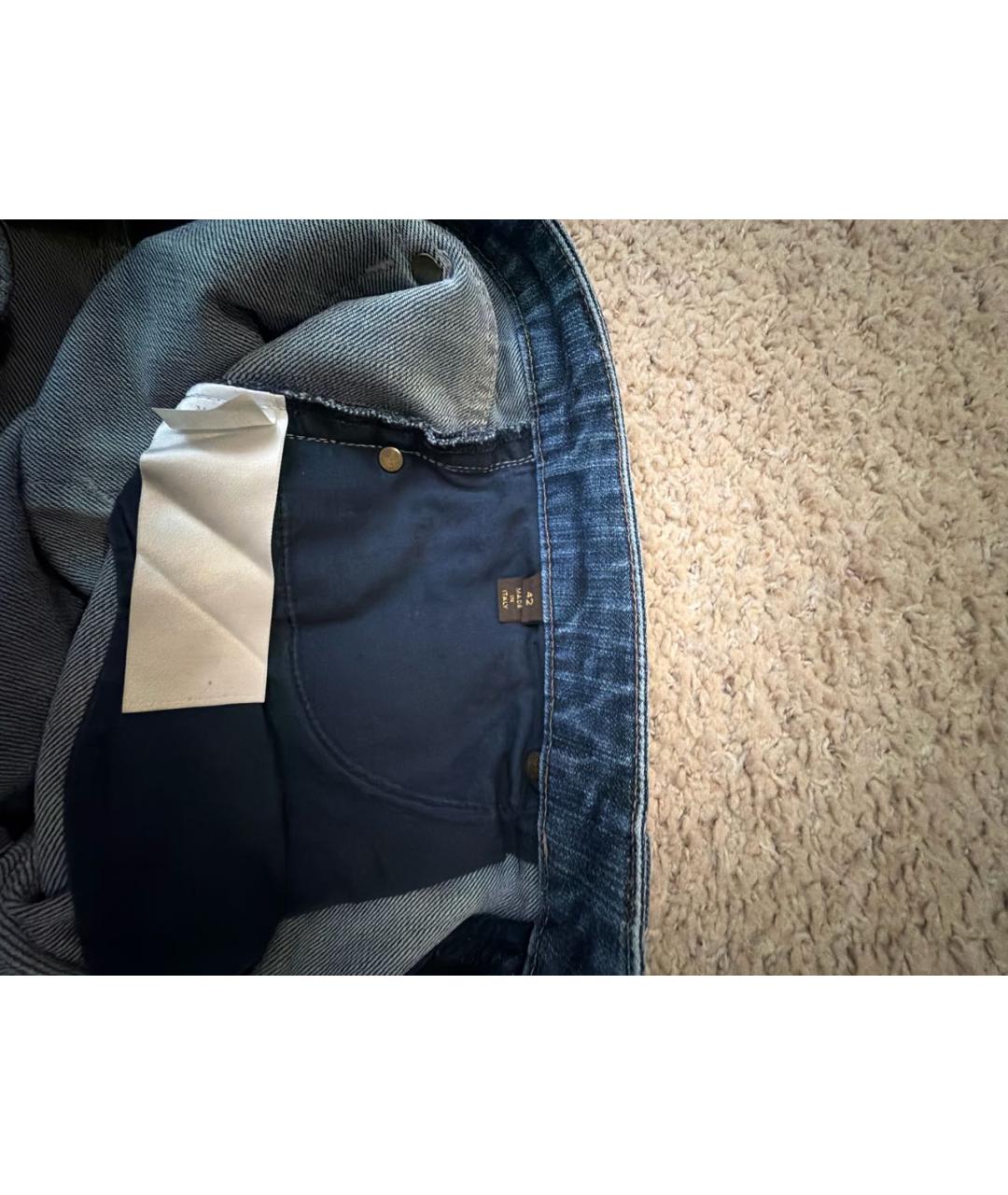 LOUIS VUITTON Темно-синие хлопковые прямые джинсы, фото 3