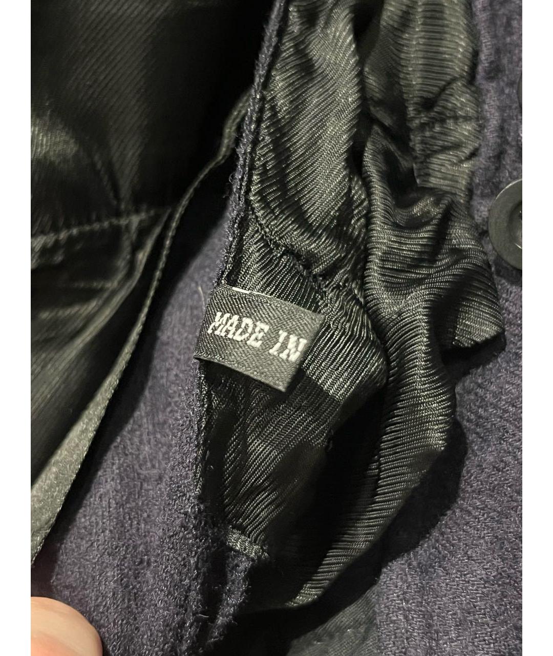 ANN DEMEULEMEESTER Темно-синие шерстяные прямые брюки, фото 7